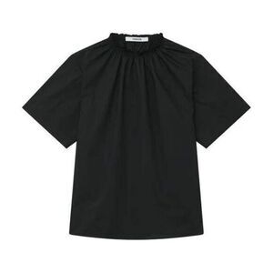 Thakoon NWT Smocked Neck Top Short Sleeves in Black Size‎ X-Small
